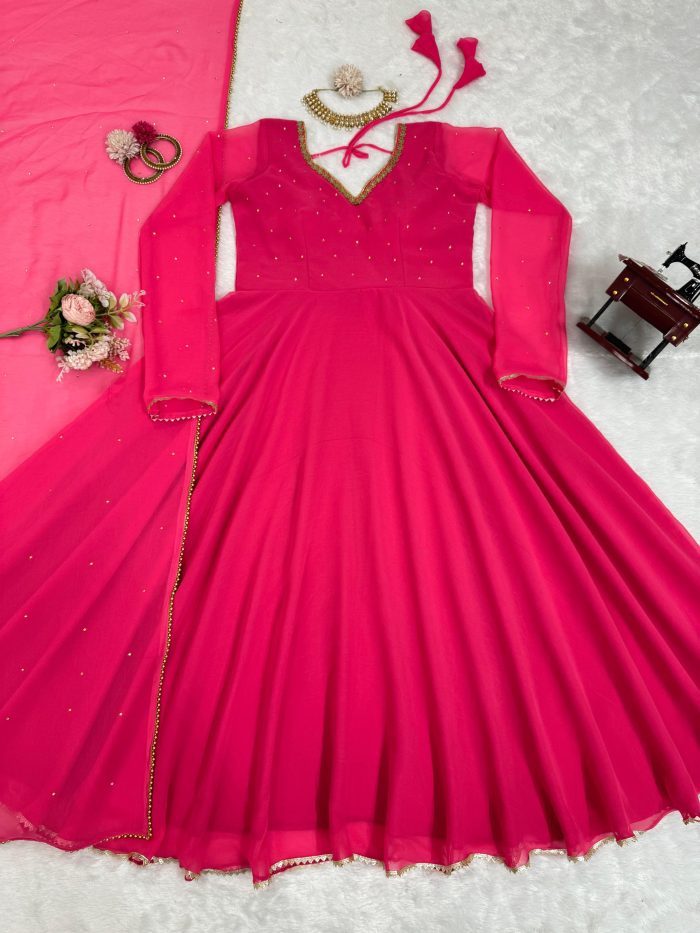 Hot Pink Anarkali - Image 7
