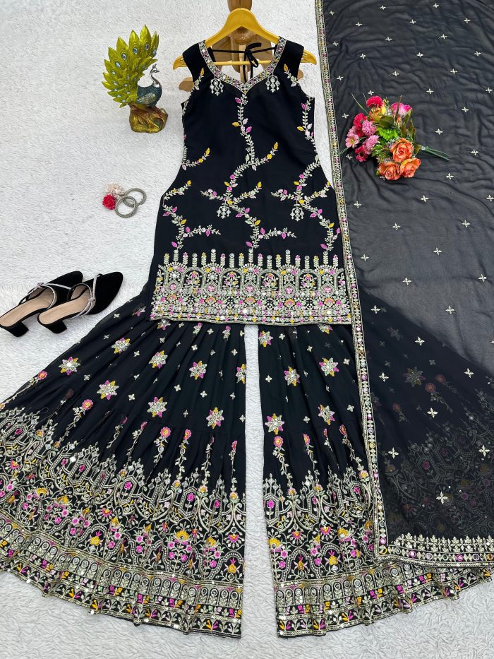 Embroidered Sharara Set - Image 6