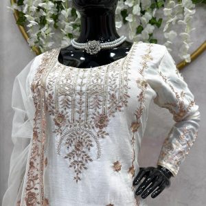 Designer Sharara Set in White - Image 4