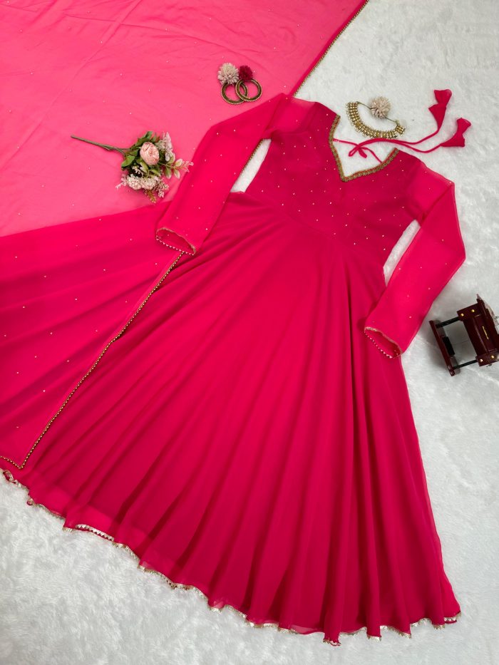 Hot Pink Anarkali - Image 4