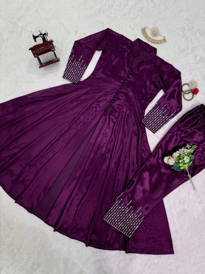 Front Slit Anarkali Pant Set - Image 19
