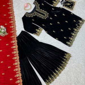 Velvet Sharara Set - Image 37