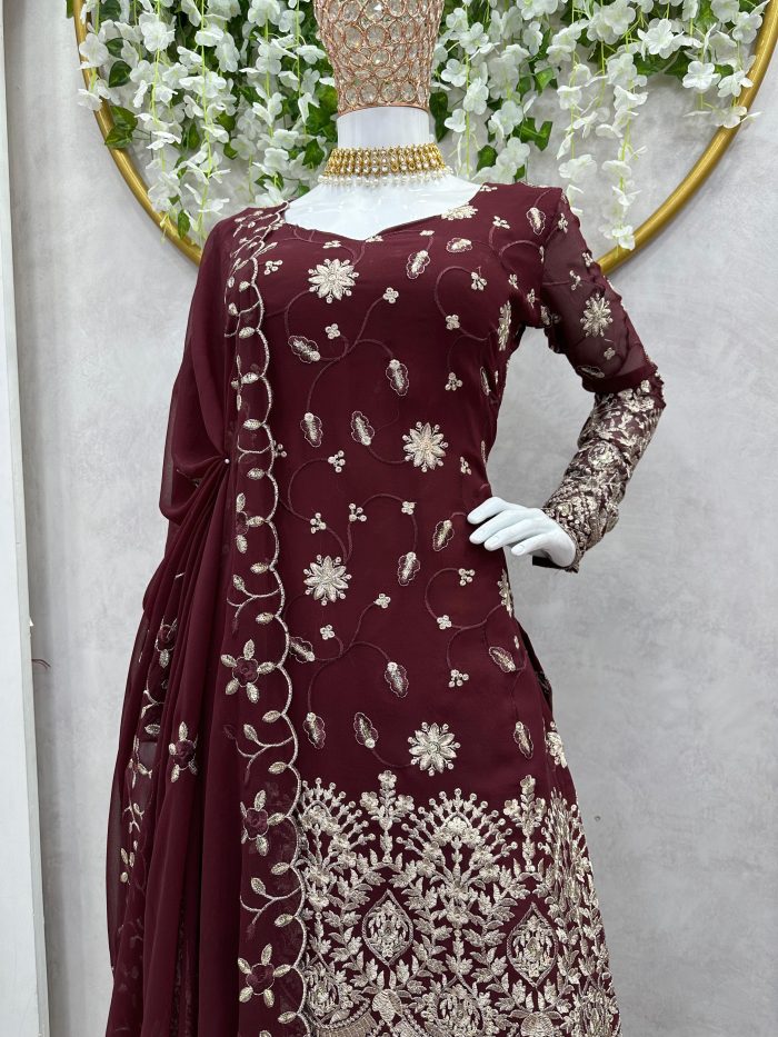 Sequins Work Sharara Set - Image 2