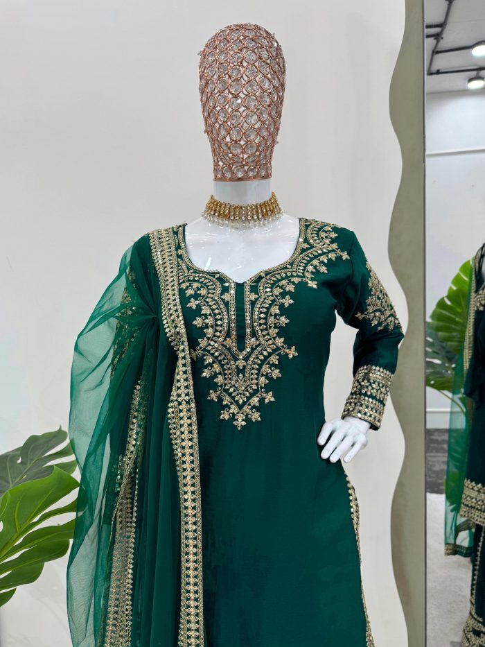Embroidered Sharara Set - Image 3