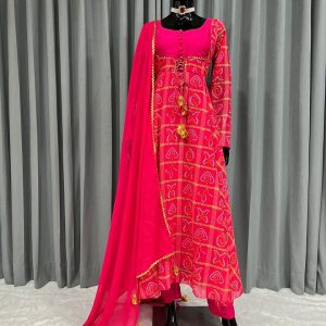 Bandhej Print Anarkali Set - Image 5