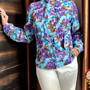 Floral Prints Scarf Shirt - Image 2