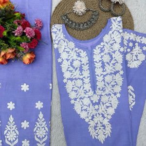 Chainstitch Work Rayon Kurta Set - Image 16