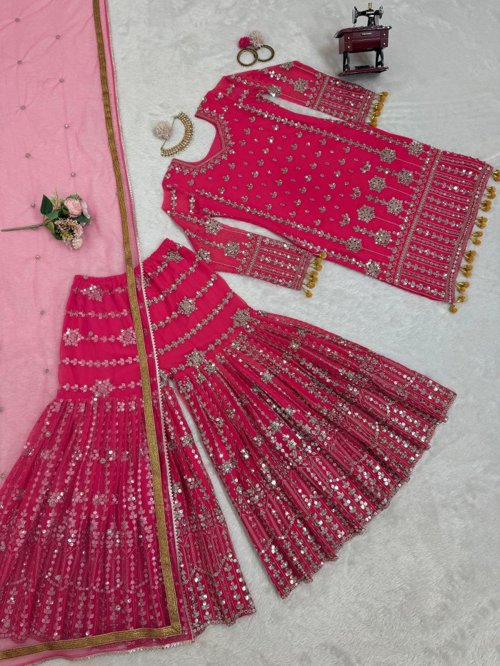 Embroidery Work Sharara Set - Image 6