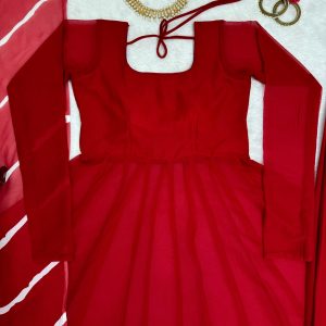 Red Anarkali Set - Image 3