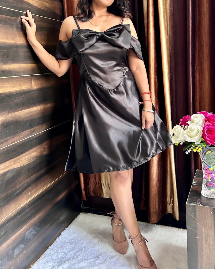Satin Bow Dress - Image 7