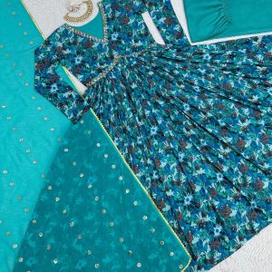 Alia Cut Anarkali in Blue - Image 4