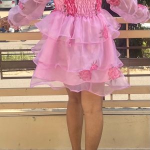 Floral Pink Ruffle Chic - Image 4