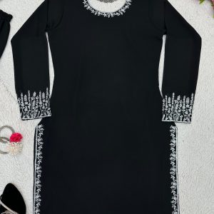 Designer Sharara Set in Black - Image 3