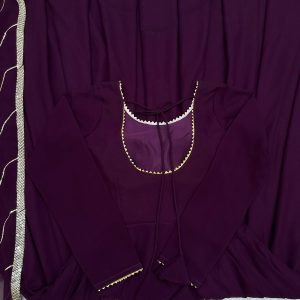 Basic Anarkali Set - Plum - Image 7