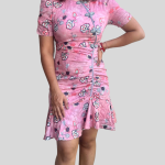 Pink Floral Bodycon Dress