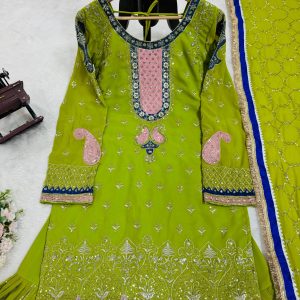 Parrot Green Sharara Set - Image 5