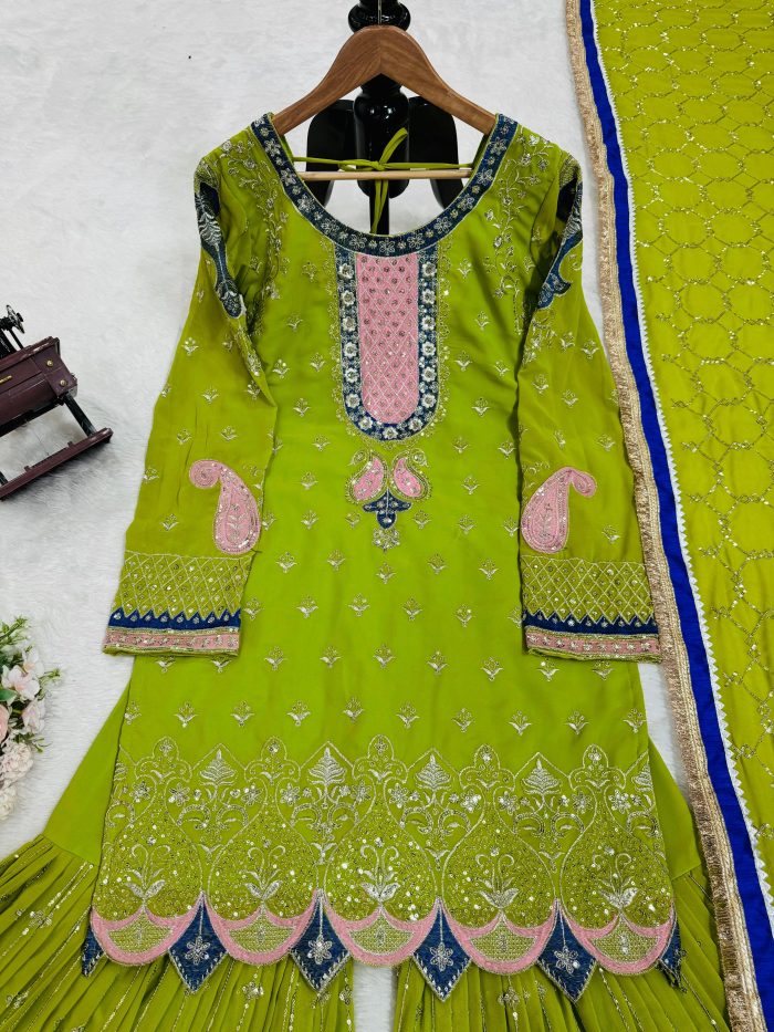 Parrot Green Sharara Set - Image 5