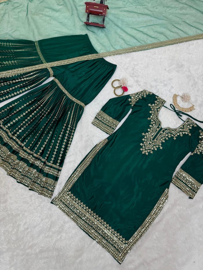 Embroidered Sharara Set - Image 8