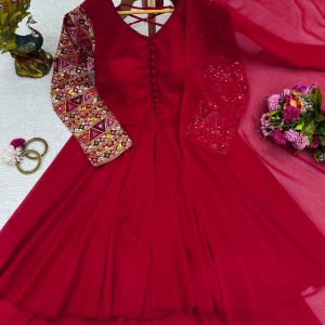 Thread Work Palazzo Set with Dupatta - Image 9