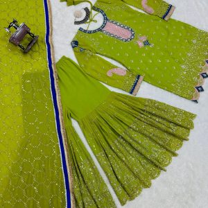 Parrot Green Sharara Set - Image 10