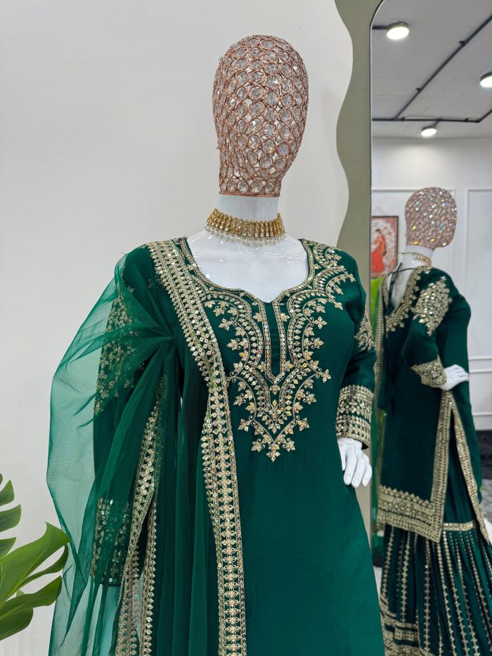 Embroidered Sharara Set - Image 4