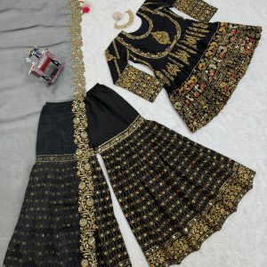 Black Gold Gharara Set - Image 9