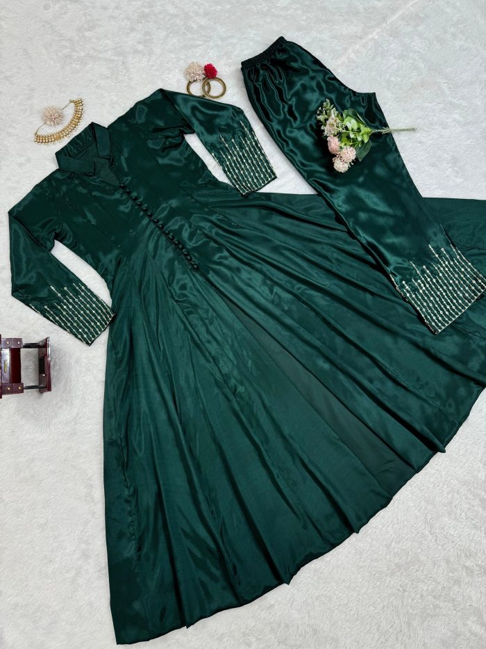 Front Slit Anarkali Pant Set - Image 2