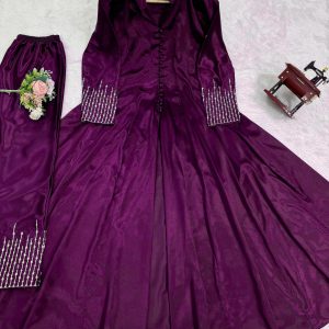 Front Slit Anarkali Pant Set - Image 20