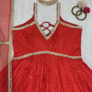 Chikan Work Anarkali Set (Karwachauth Special) - Image 10