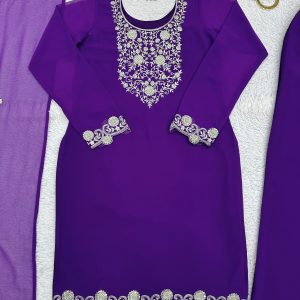 Cutwork Kurta Set with Palazzo and Dupatta - Image 4