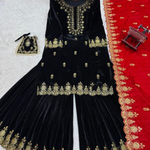 Velvet Sharara Set - Image 36
