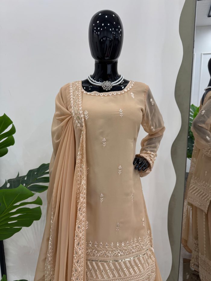 Embroidered Sharara Set - Image 3