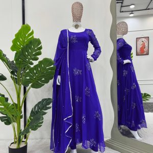 Anarkali Set in Blue - Image 2