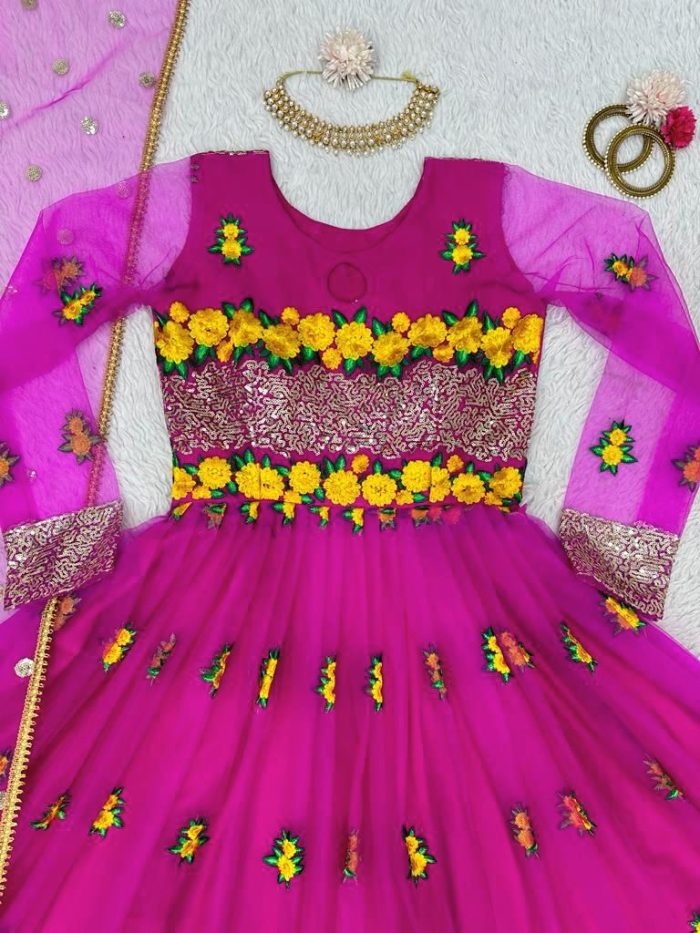 Vibrant Anarkali Set with Dupatta - Image 6