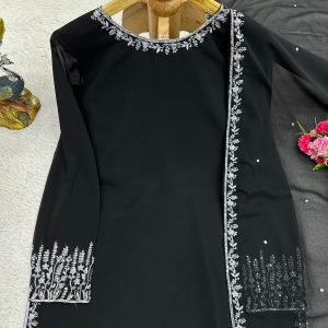 Designer Sharara Set in Black - Image 2