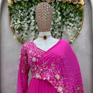 Half Cape Anarkali Gown - Image 2