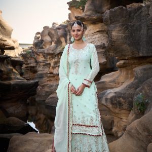 Heavy Thread Work Sharara Set - Image 16
