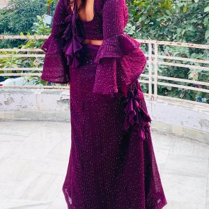 Sequins Lehenga with Dupatta - Image 3