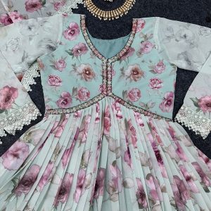 Floral Anarkali Set - Image 9
