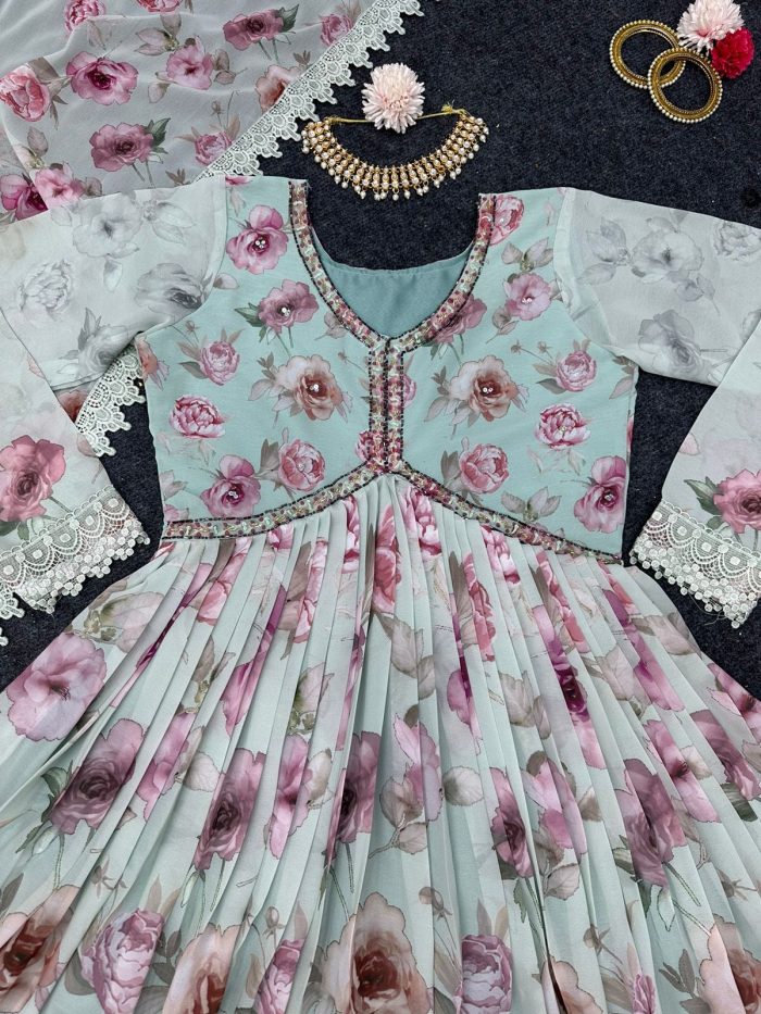 Floral Anarkali Set - Image 9