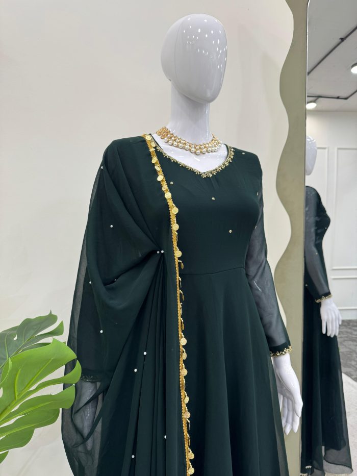 Handwork Anarkali with Dupatta - Image 4