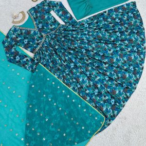 Alia Cut Anarkali in Blue - Image 9