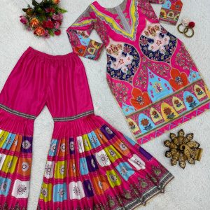 Karachi Work Kurta Sharara Set - Image 8