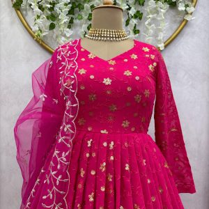 Lucknowi Anarkali with Dupatta - Image 3