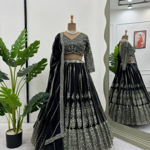 Sequins Embroidered Bridal Lehenga Set - Image 12