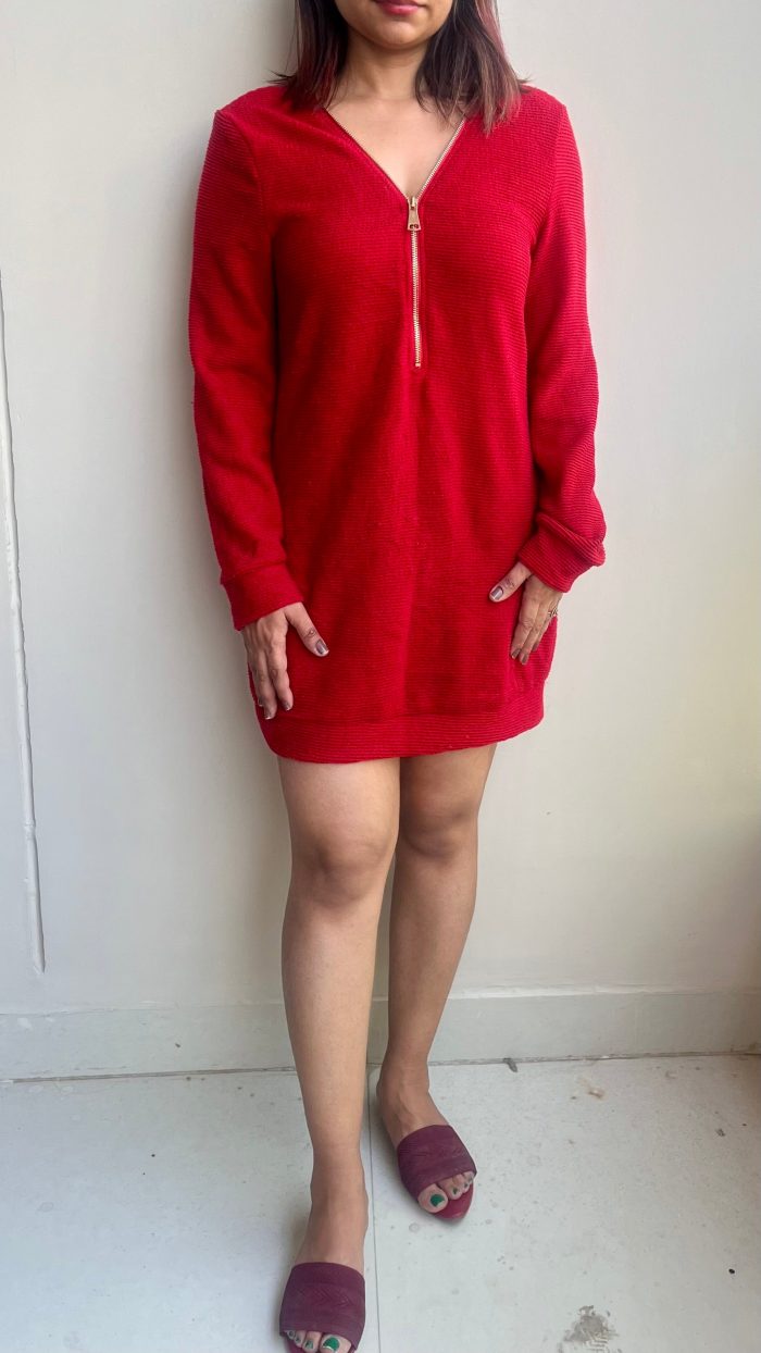 Zipper Dress in Red - Image 2