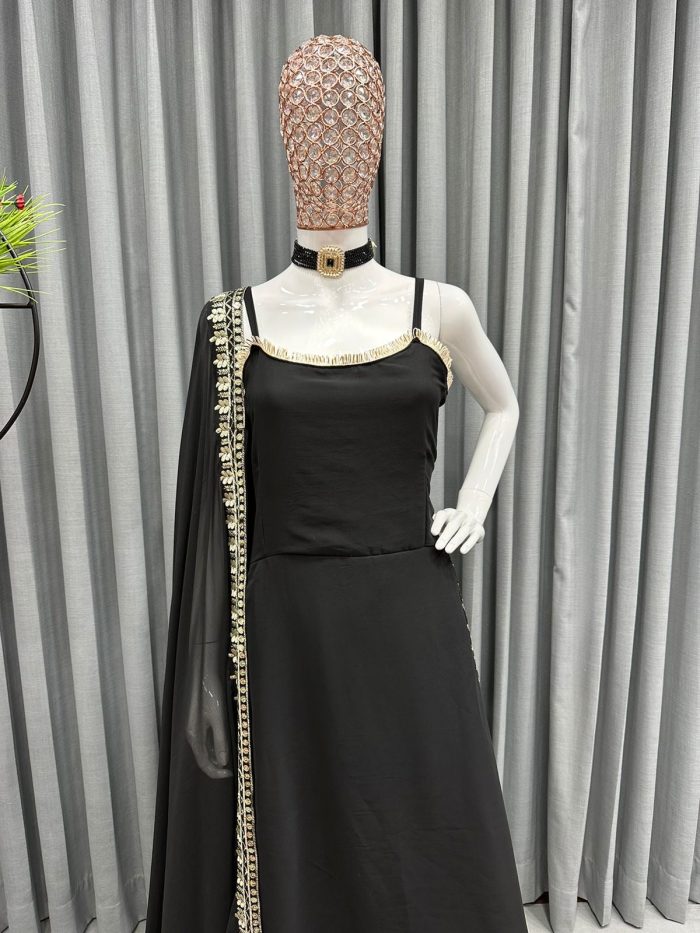 Asymmetric Hem Kurta Set with Dupatta - Image 16
