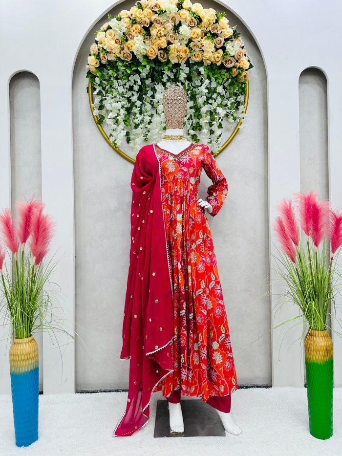 Thread Work Anarkali - Image 6