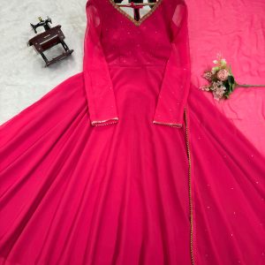 Hot Pink Anarkali - Image 6