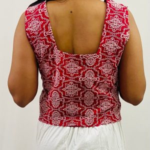 Cotton Schiffli V-Neck Top - Image 6